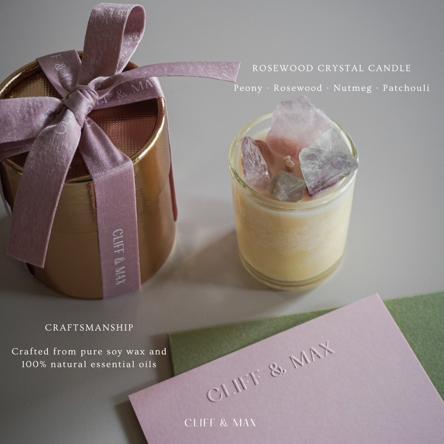 The Rosewood Crystal Candle