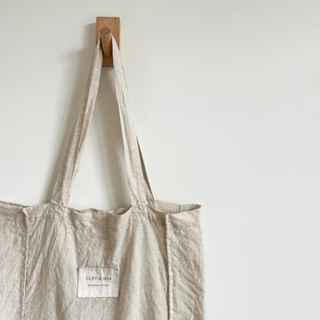 100% pure natural linen tote bag